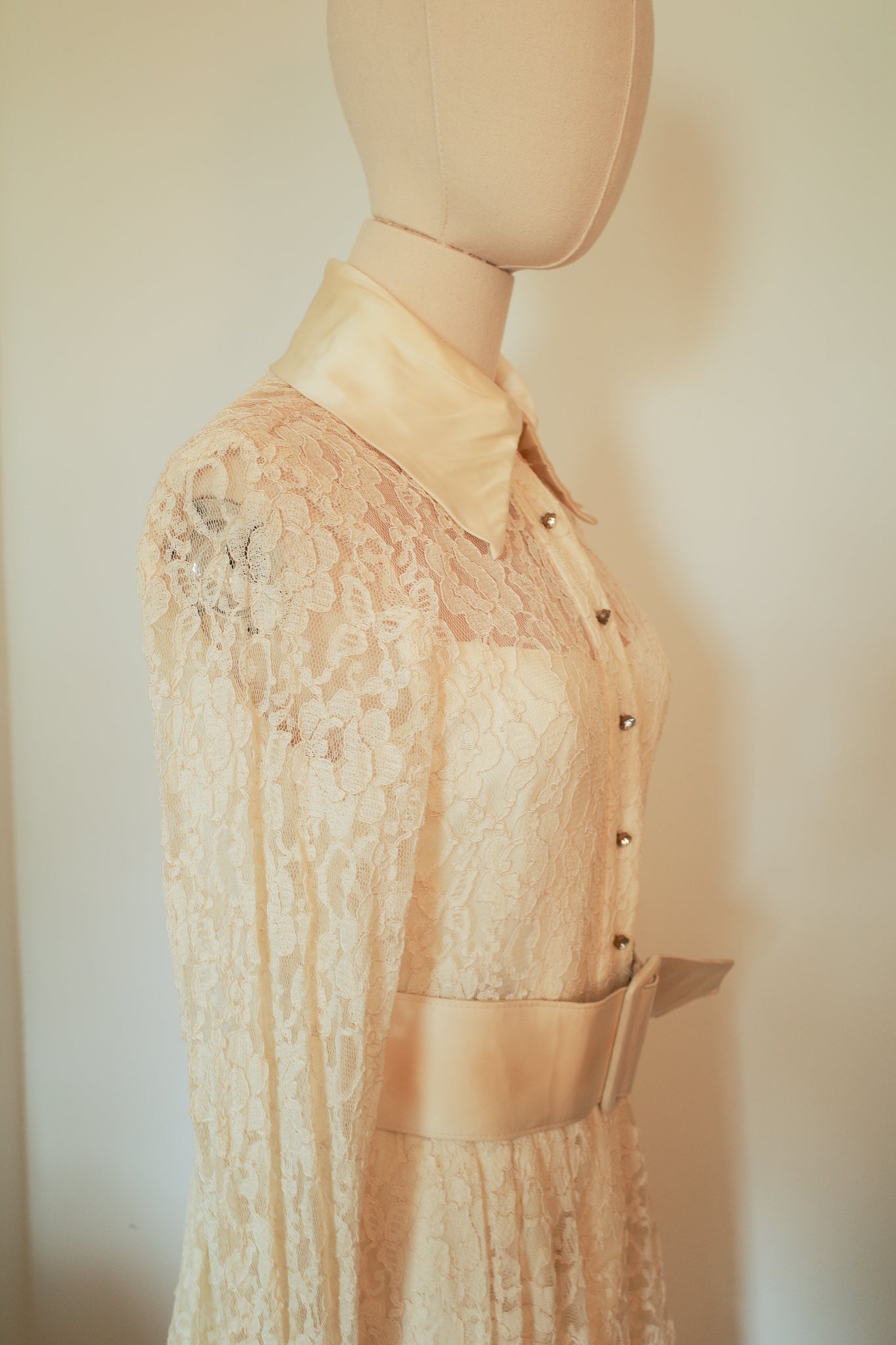 1960's Lace and Satin Gown