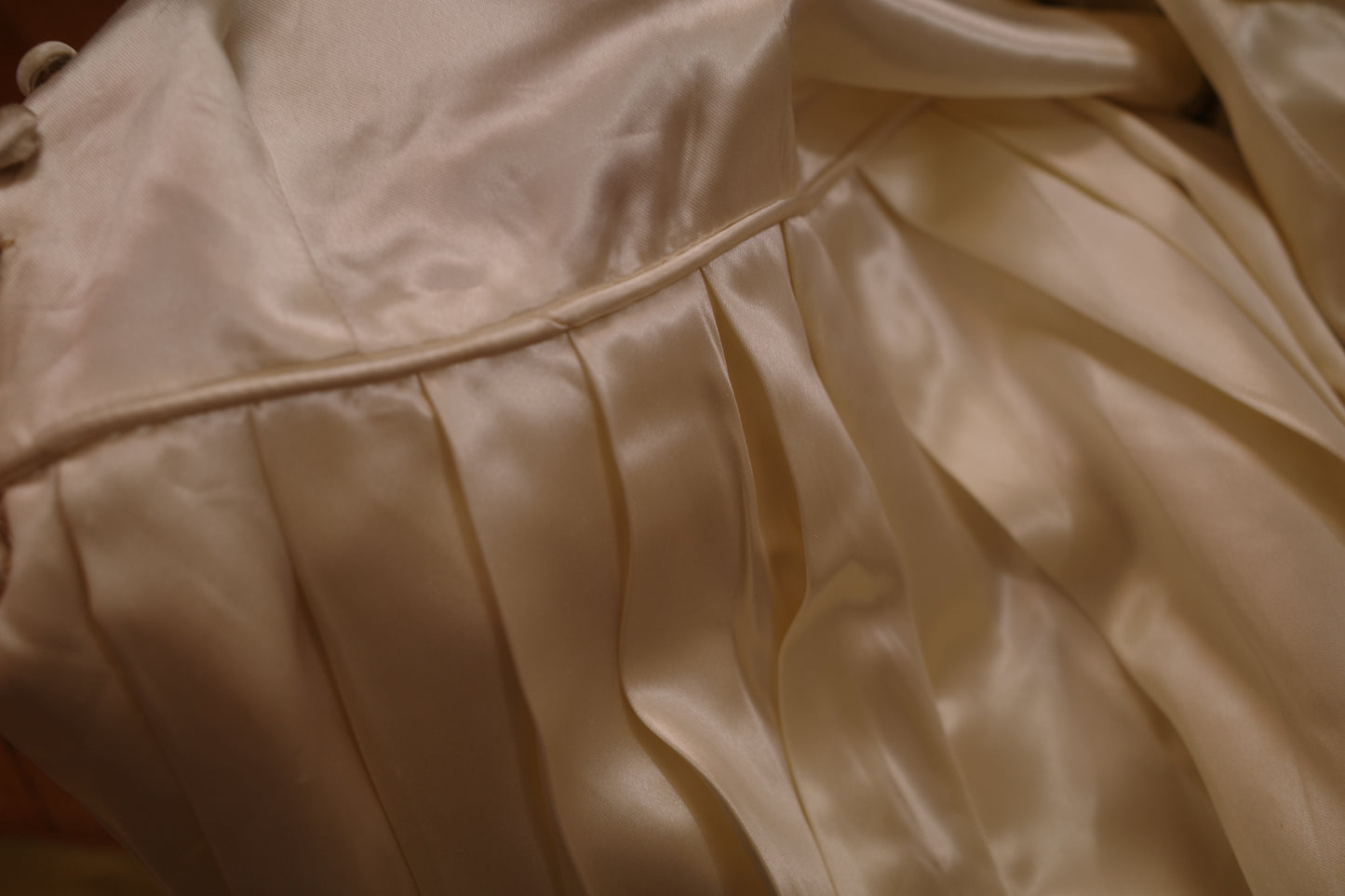 1940's Satin Wedding Dress with Leaf Beaded Detail