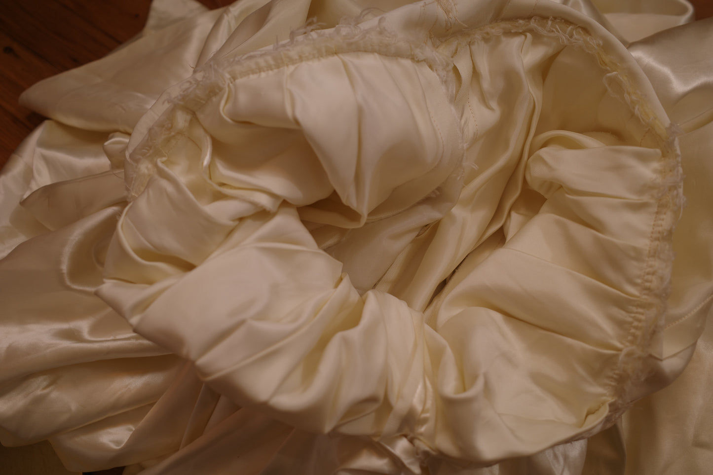 1940's Satin Wedding Dress with Leaf Beaded Detail