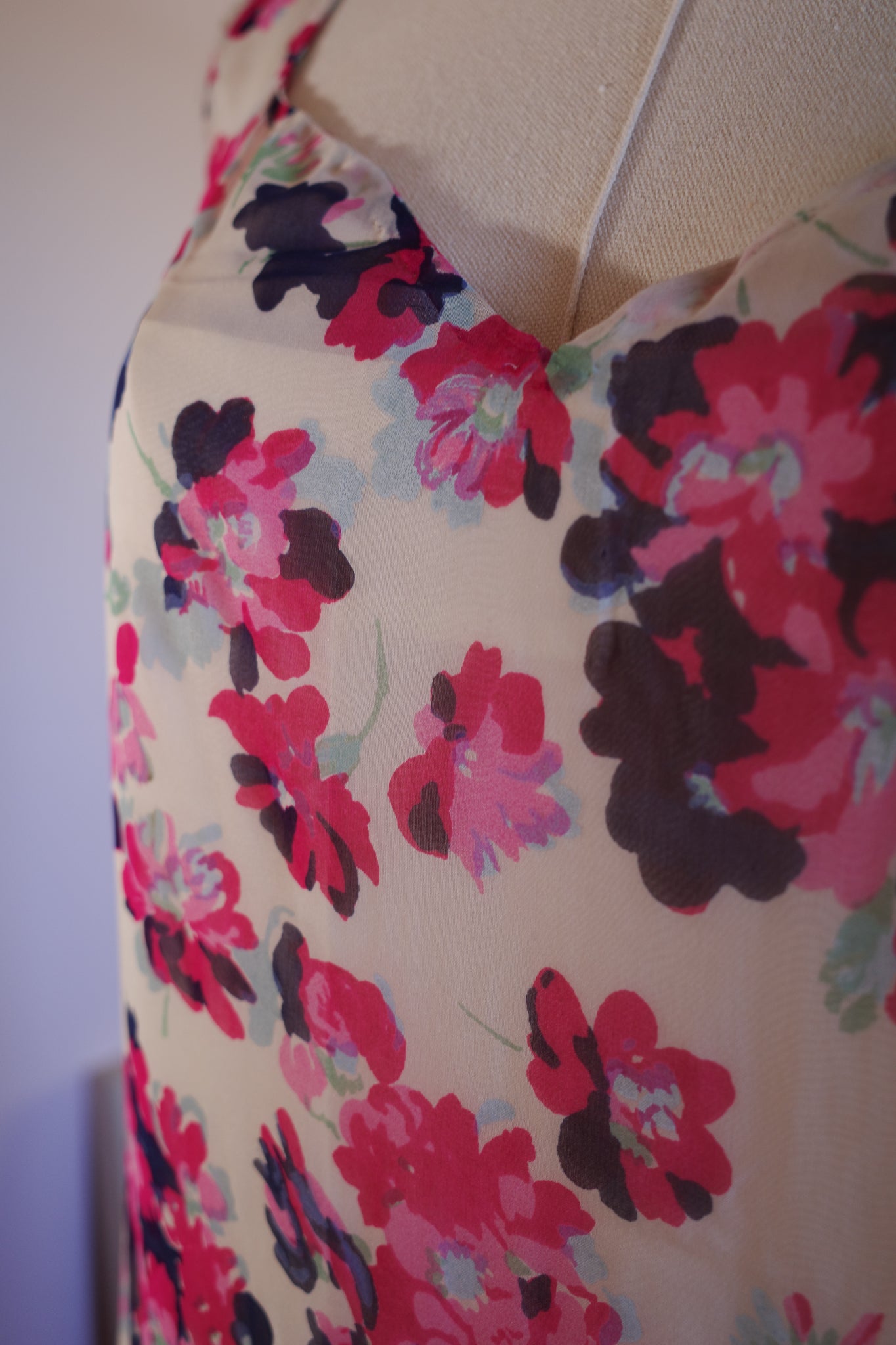 1930s Silk Floral Dress