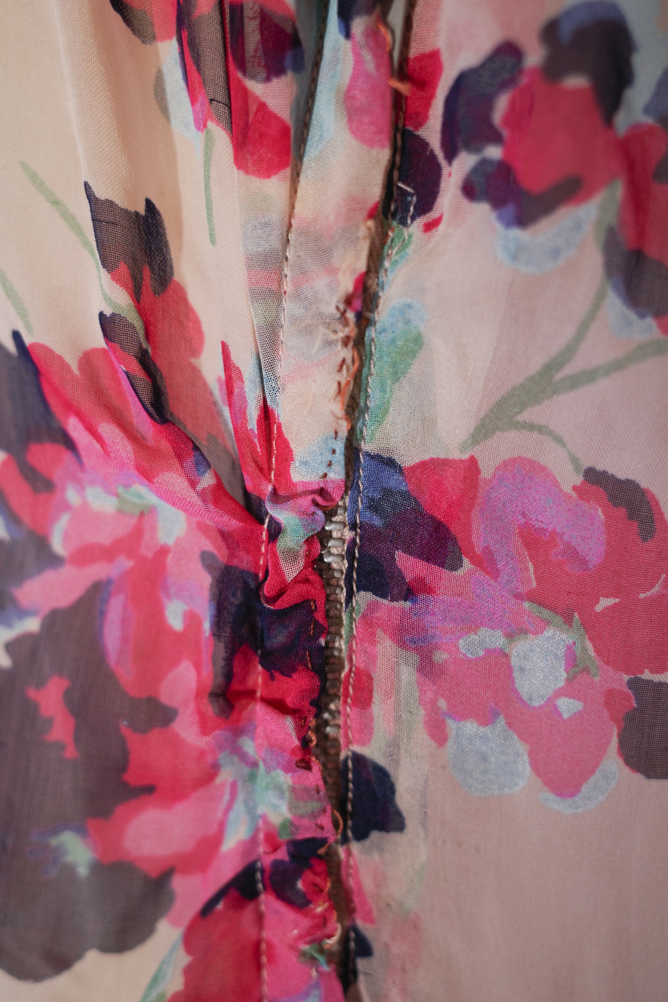 1930s Silk Floral Dress