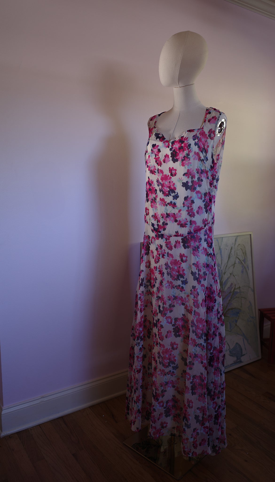 1930s Silk Floral Dress