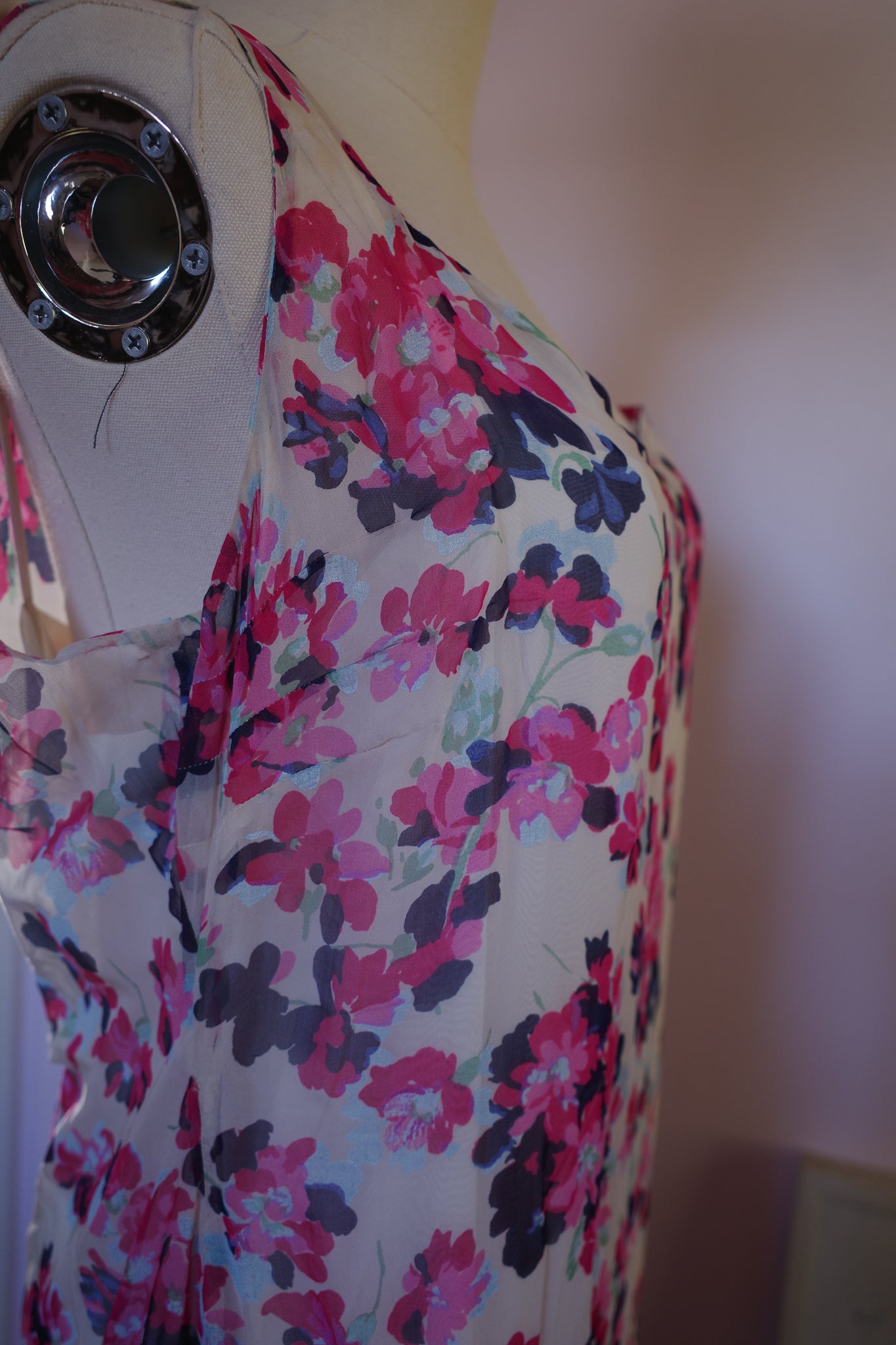 1930s Silk Floral Dress