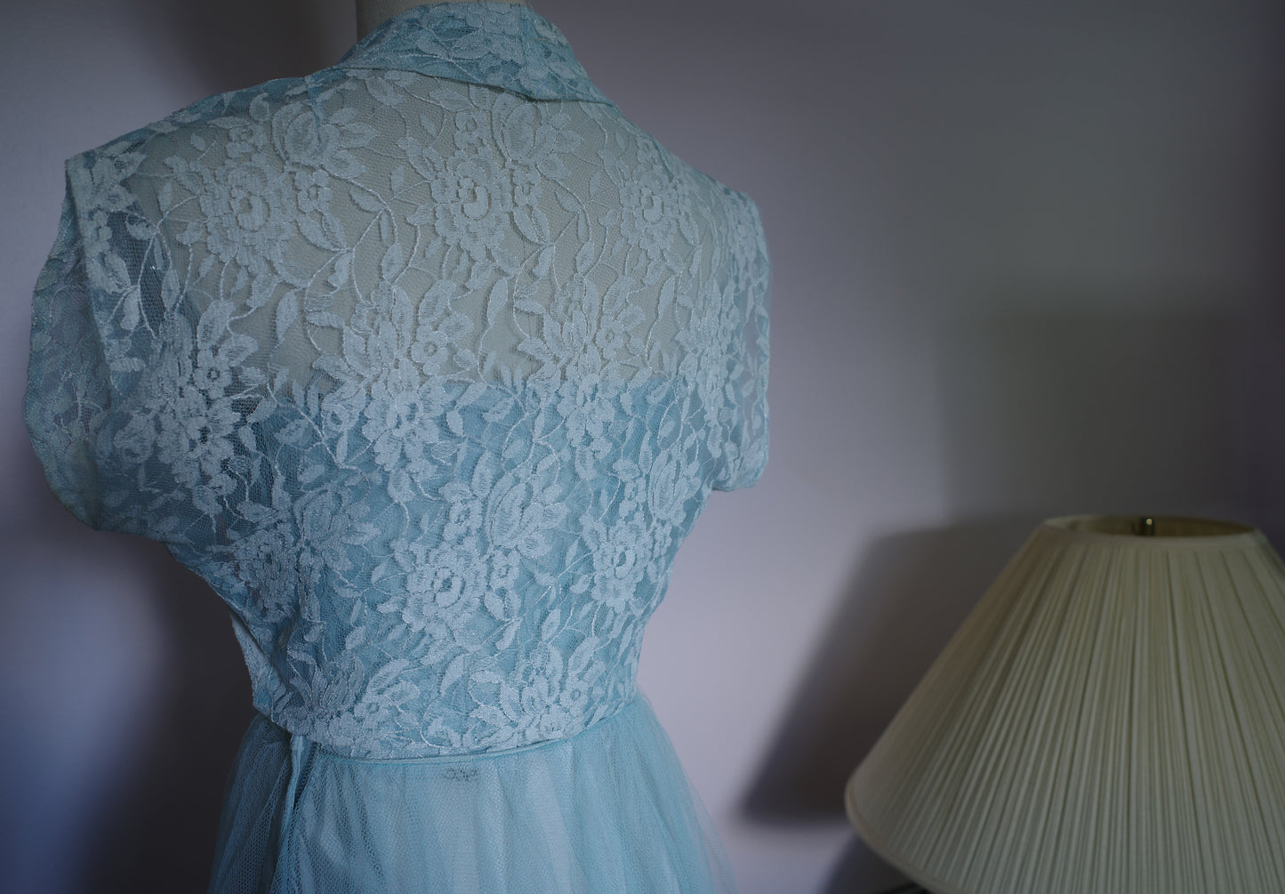 Vintage 1950s lace and tulle dress with bolero jacket
