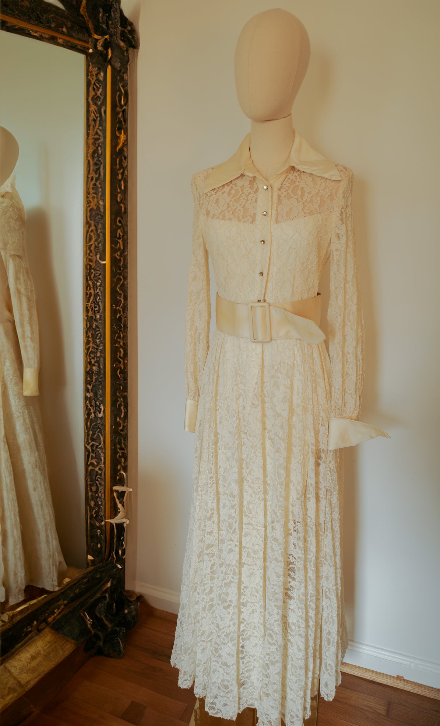 1960's Lace and Satin Gown