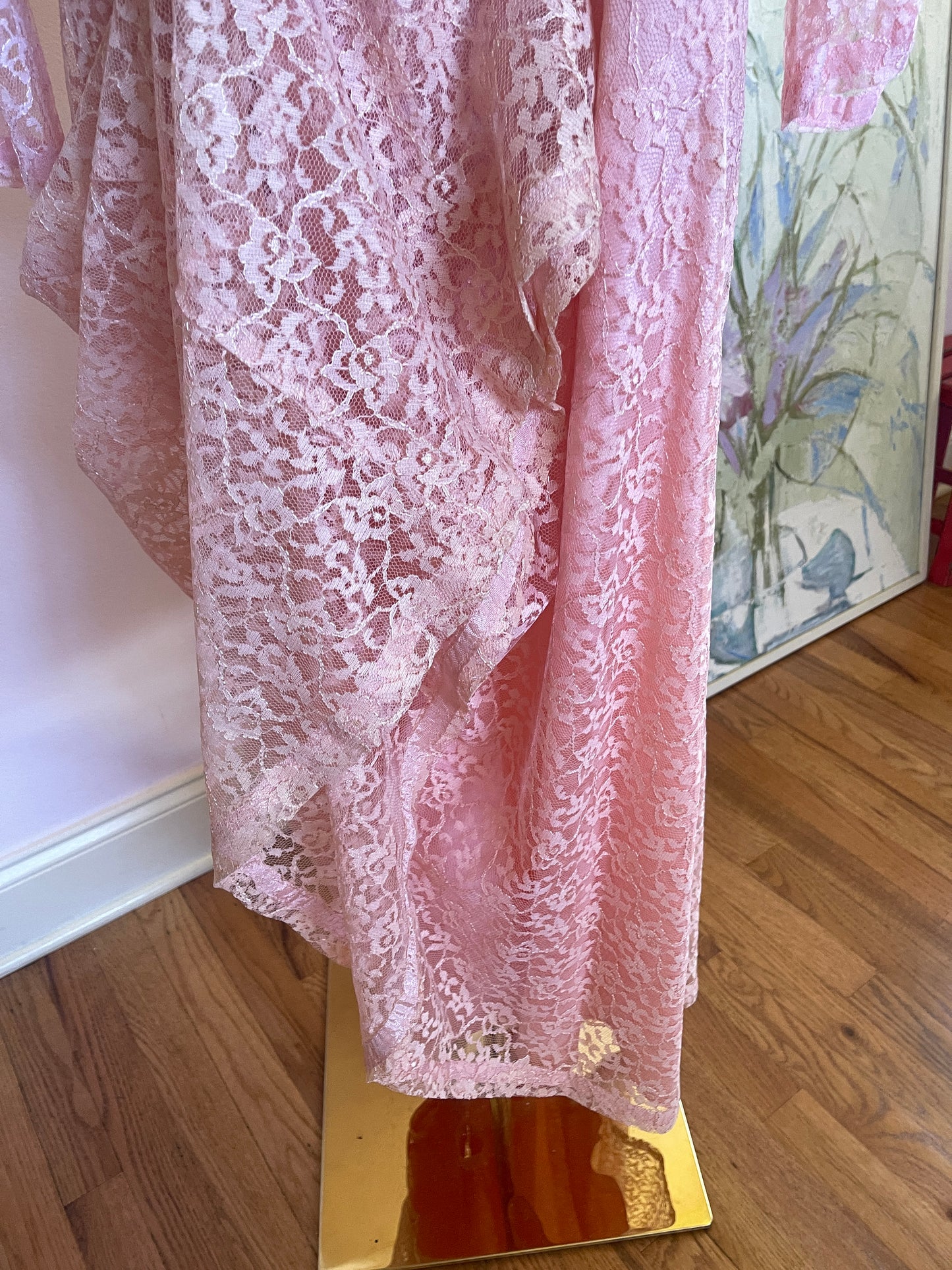 1950s Pink Lace Dress With Bolero Jacket