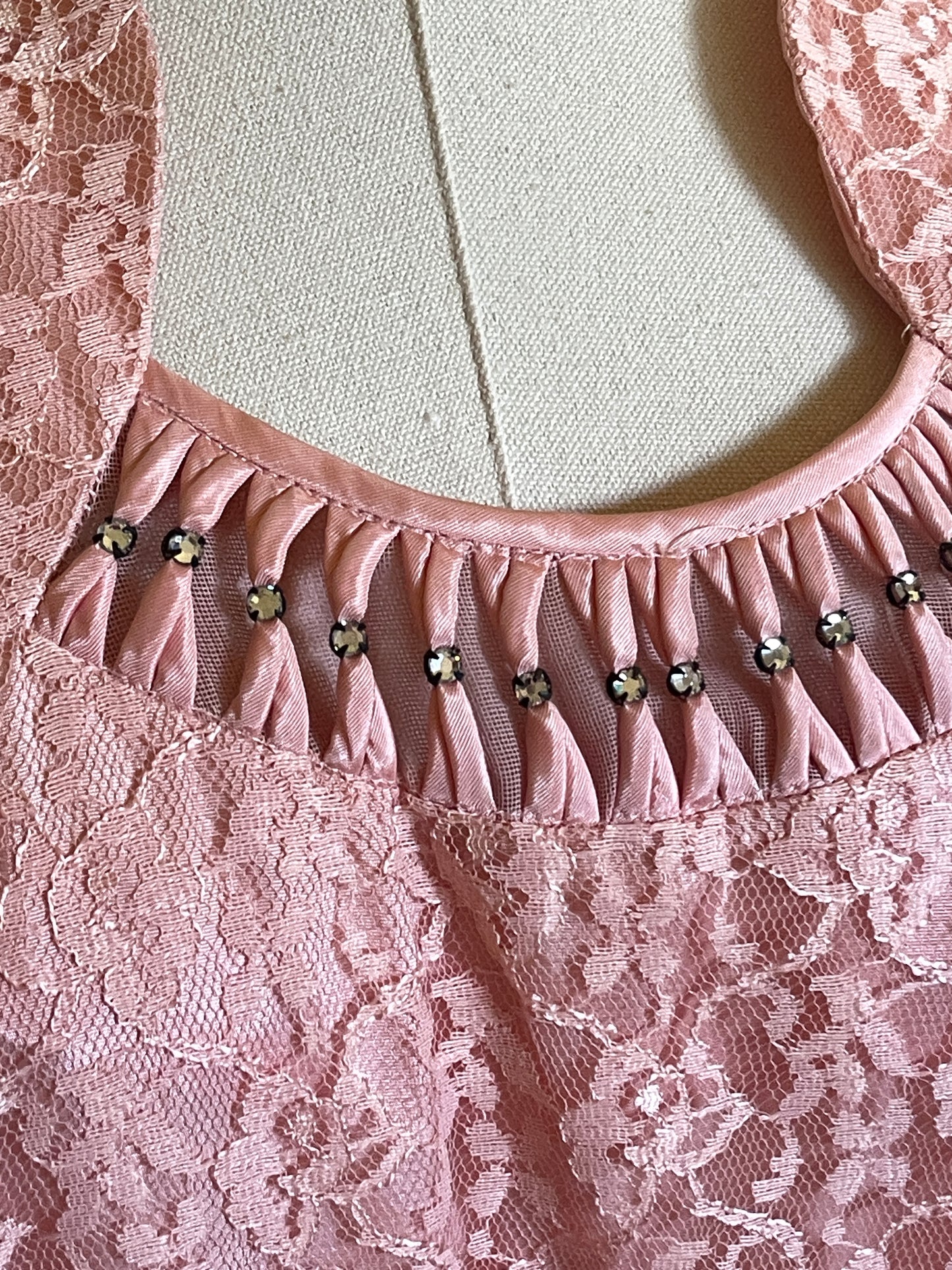 1950s Pink Lace Dress With Bolero Jacket