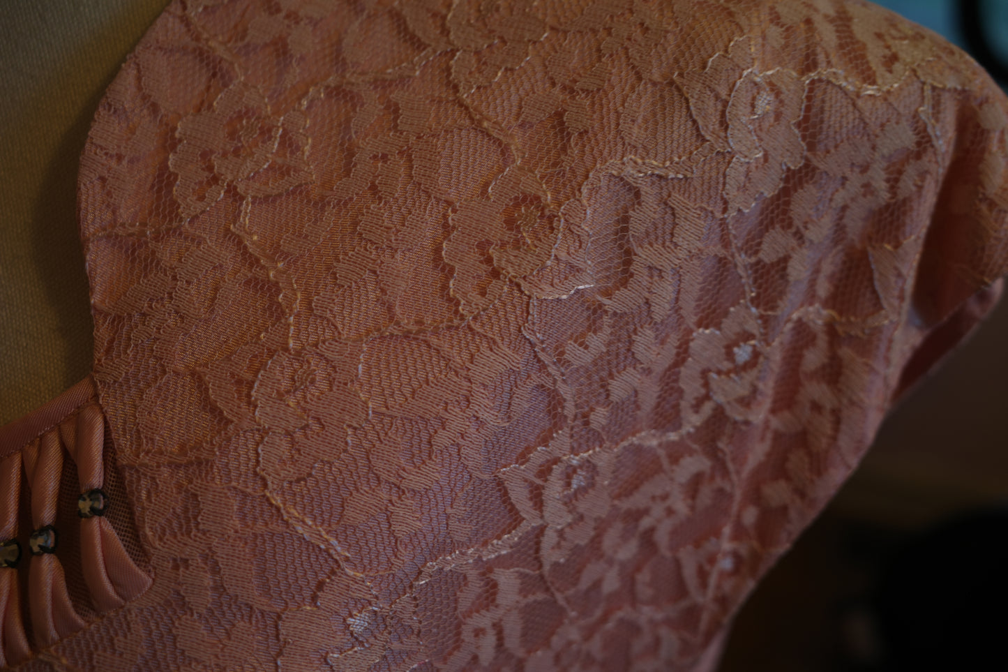 1950s Pink Lace Dress With Bolero Jacket