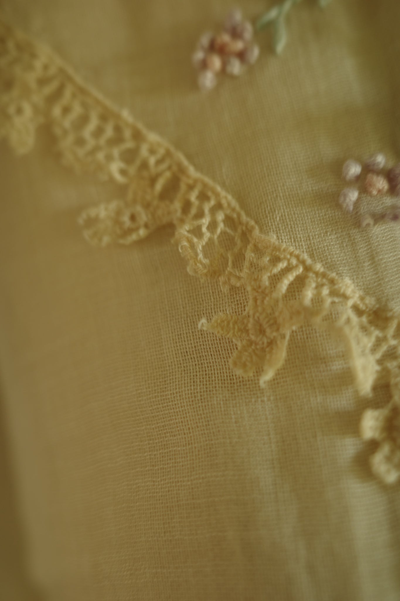 Vintage Cotton Lace and Embroidered Shirt