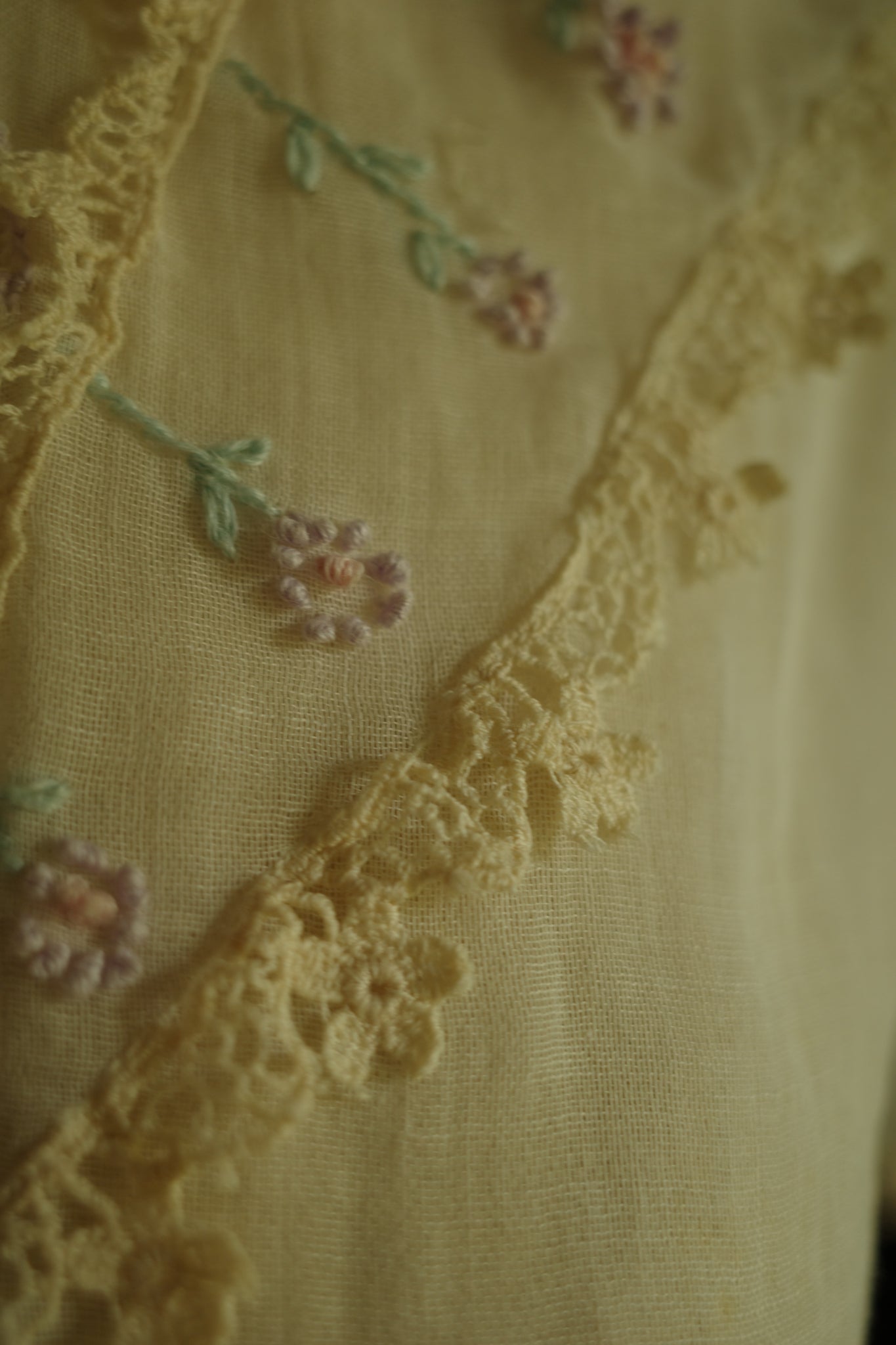 Vintage Cotton Lace and Embroidered Shirt