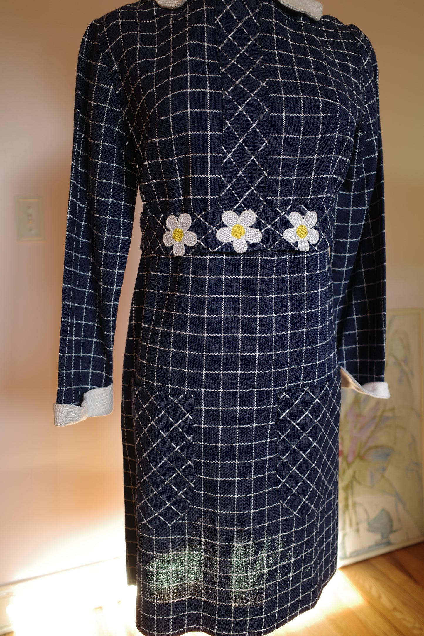 Vintage Mod Mini Dress with Daisy belt