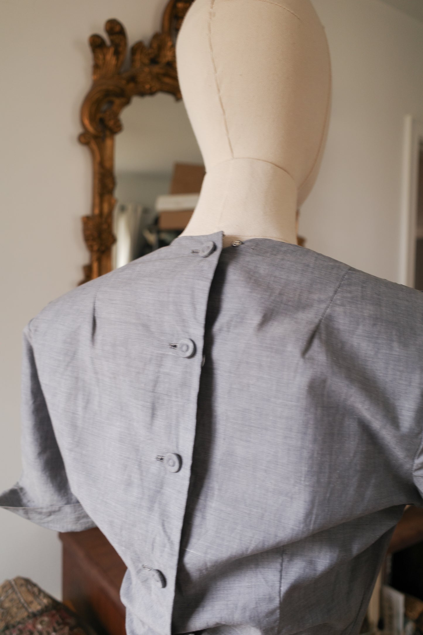 1940s Vintage squiggle and gem detail dress