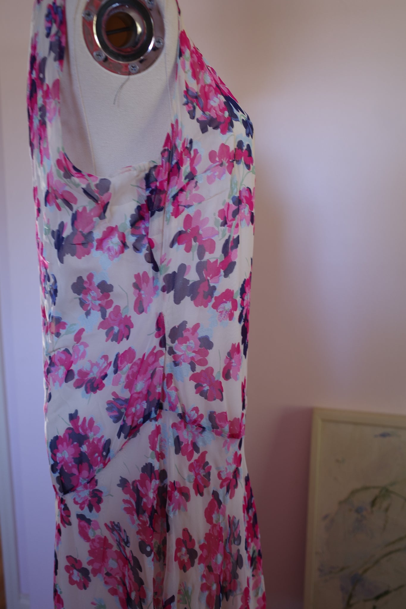 1930s Silk Floral Dress