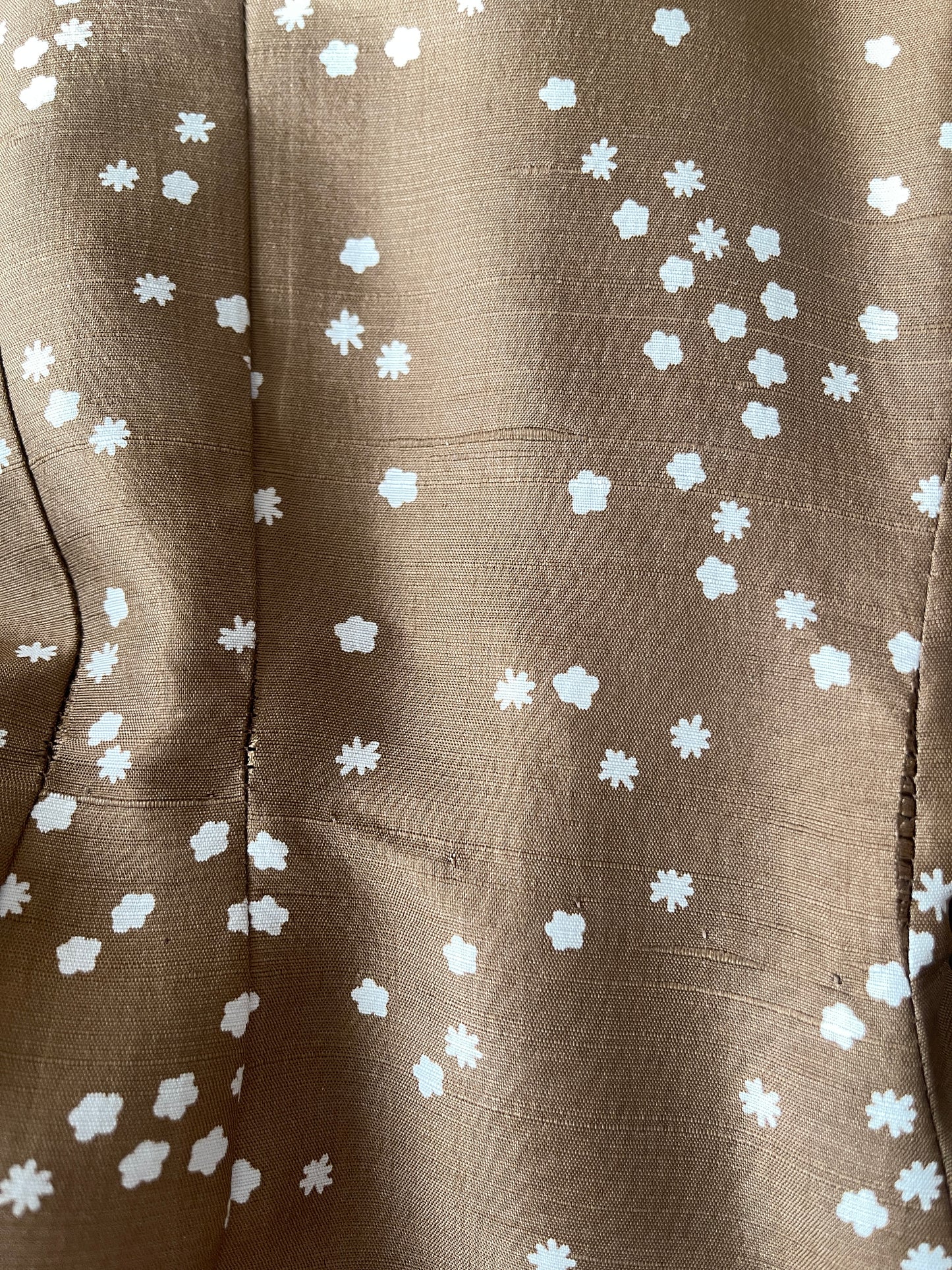 1940s Mocha Star Patterned Skirt Suit