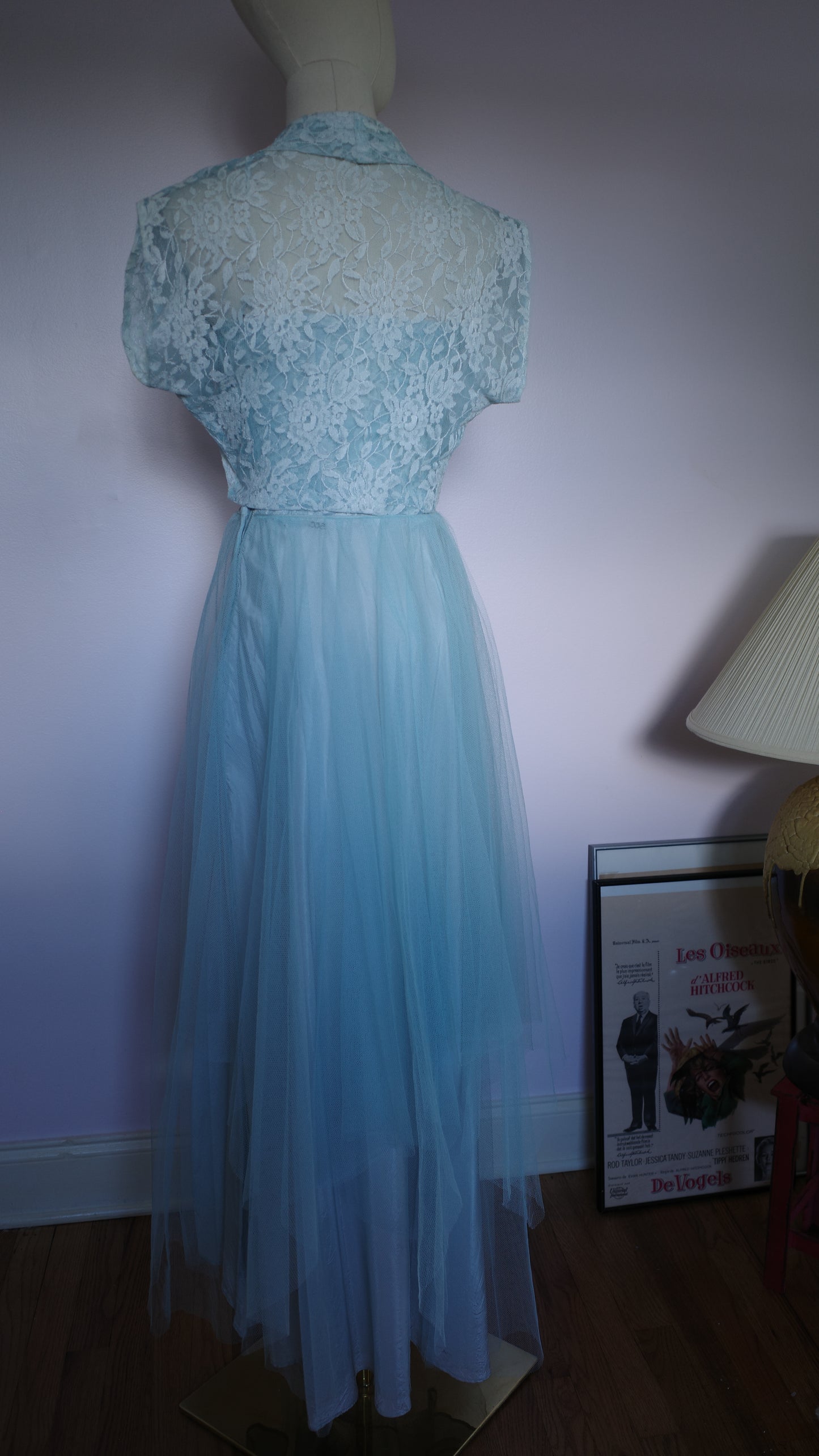 Vintage 1950s lace and tulle dress with bolero jacket