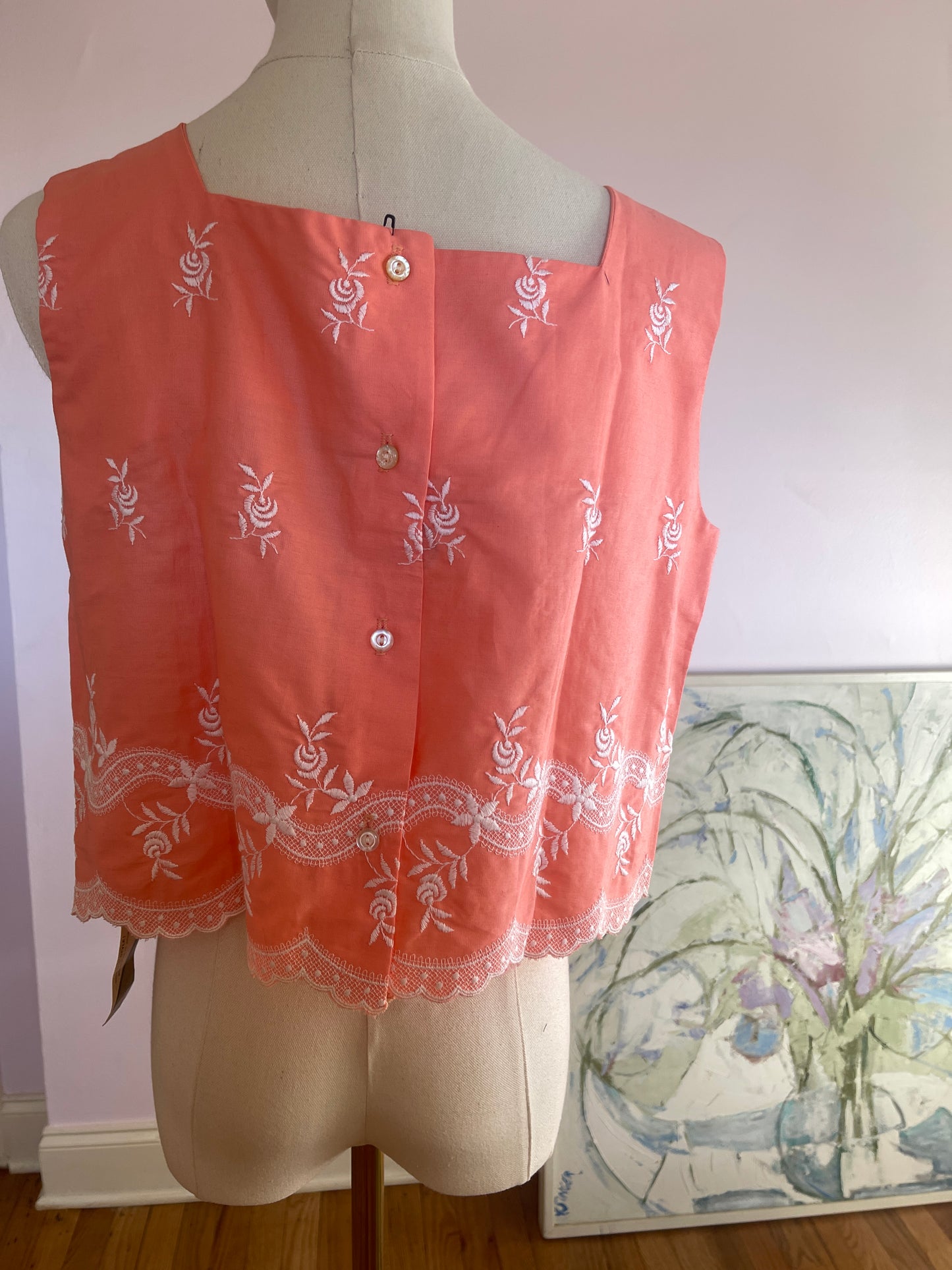 1950s 1960s vintage pink crop top